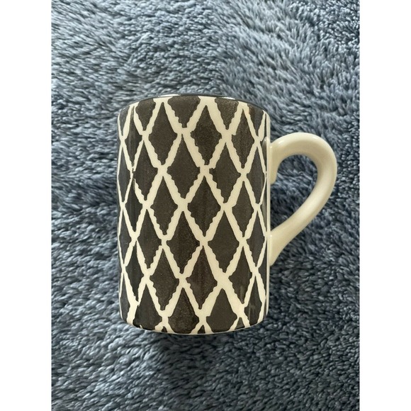 World Market Cream‎ & Grey Coffee/Tea Mug Hot / Cold - Picture 3 of 4